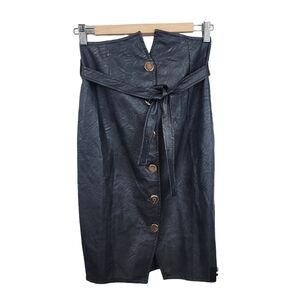 VENTI6 Strapless Faux Leather Dress Size M